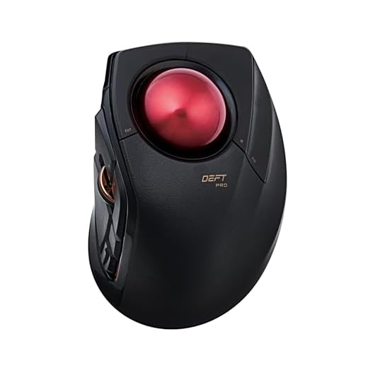 ELECOM Deft Pro Wired / Wireless / Bluetooth Finger-Operated Trackball Mouse, Ergonomic Design, 8-Button Function with Smooth Tracking, Precision Optical Gaming Sensor, Windows / Mac (M-DPT1MRXBK)