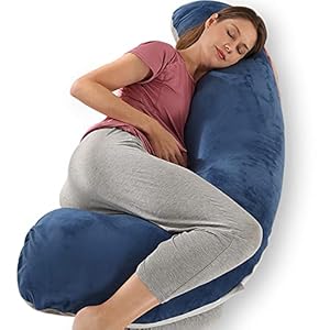 Elover Pregnancy Pillows for Side Sleeping Maternity Body Pillow for Pregnancy, Soft Pregnancy Pillow with Velvet Cover…