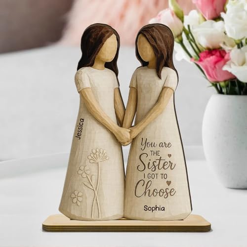 Personalized 3D Effect Wooden Plaque for Best Friends - Custom Name Sign for Unbreakable Friendship, Rustic BFF Gift for Birthdays and Holidays - Image 6