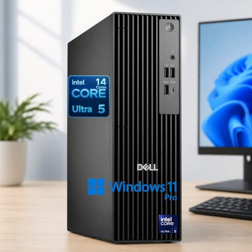 Dell Pro Slim QCS1250 SFF Desktop New OptiPlex Version Intel Ultra 5-235 (Beats i7-14700) 16GB DDR5 RAM 1T Storage(512G SSD+500G External Drive) Wi-Fi 6 USB-C Dual Monitor Support Win 11 Pro