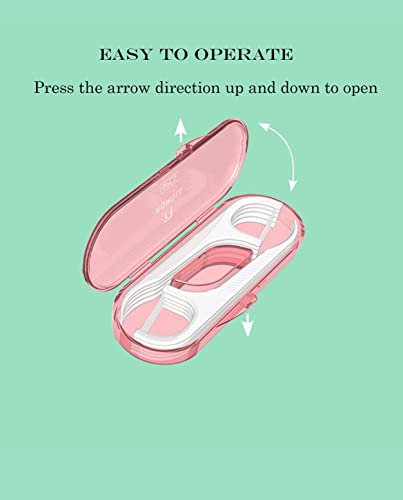 Holy-Rose-Small-Dental-Floss-Pick-DispenserPortable-Case-with-Floss-SticksHigh-Toughness-Dental-Flosser-Toothpick-Suitable-for-HomeTravel-and-Office-Tooth-CleanGreen-Pink