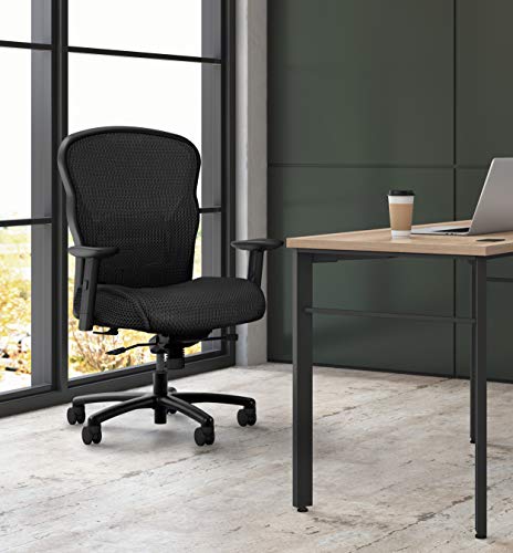 Hon Wave Mesh Big And Tall Executive Chair | Knee-Tilt | Adjustable Arms | Black Fabric Seat | Hvl705 Model #TOP1