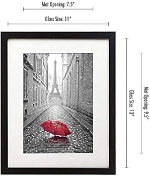 Amazon.co.jp: 11 x 13インチ ブラックフォトフレーム - マット付8 x