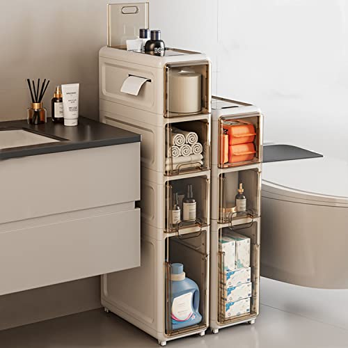 Schrank-Gadgets Badezimmer-Aufbewahrungsschrank, freistehender Organizer, 4-stöckiges Ausstellungsstück für Zuhause, Büro, Küche, Eingangsbereich