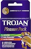 Trojan Pleasure Pack Lubricated Premium Latex Condoms - 3 ct, Pack of 2