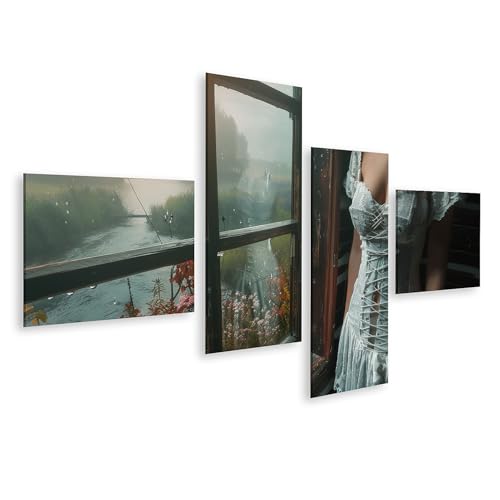 Tableau sur toile femme corset mer brumeuse décoration murale premium