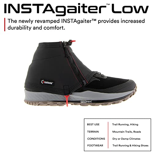 Kahtoola INSTAgaiter Low Gaiters for Hiking, Trail Running, Mountaineering, Hunting, Rocky Terrain, Mud, Snow & Ice