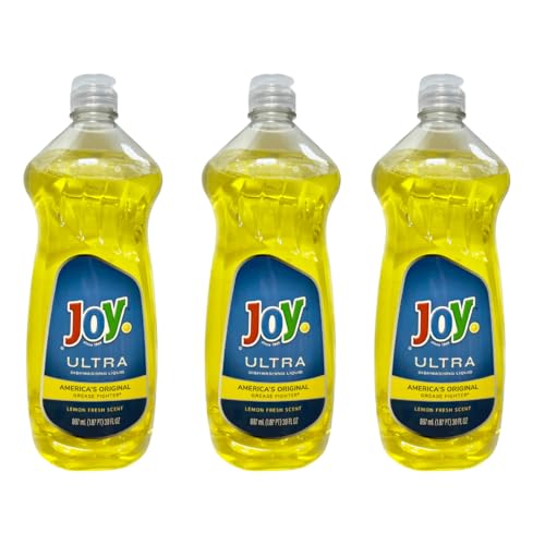 Joy Ultra Dish Liquid Soap, Lemon Fresh Scent, Grease Fighter, 30 Fl Oz (Pack of 3)