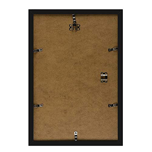 Idecorlife Premium 24X36 Black Poster Frame 2Pc- Hanging Wall Art Prints Picture Painting Artwork Map, Big Size Frame, Wood Poster Frame And Snap Frame #TOP3