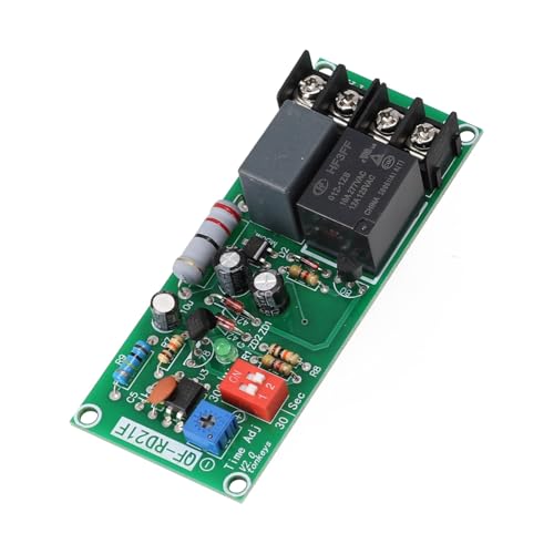 220V Timer Control Relay Module with Adjustable 0.2s–5h Delay for Cooling or Exhaust Fans, AC 100–220V Input Output 10A Capacity, Compact Design 88×36×22mm, Model GF-RD21F