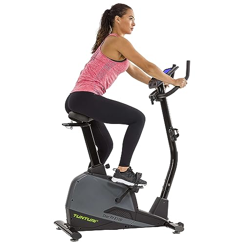 Tunturi Star Fit E100 Hometrainer voor thuis, 24 weerstandsniveaus, 20 trainingsprogramma's, met hartslagsensoren, roterende massa van 8 kg - Afbeelding 4