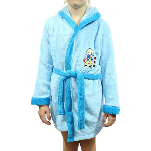 TVM Europe - Albornoz para niños, bombero Sam, Frozen, Patrulla Canina de Paw Patrol, de suave forro polar con capucha, azul claro, 98-104