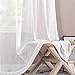 jinchan White Sheer Curtains for Living Room 95 inch Long Off White Curtains Rod Pocket Back Tab Faux Linen Curtains Open Weave Sheers Lightweight Voile Drapes Bedroom Window Curtain Set 2 Panels