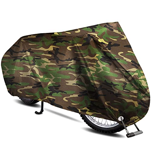 Telo Moto Impermeabile, Outdoor Telo Coprimoto per Biciclette Scooter Motorino Motocicletta Motocross, Copertura Moto Universale da Esterno Resistente a Acqua Polvere Pioggia Vento, 200x70x110cm