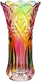 NOLITOY Chic Flower Vase Crystal Glass Vase Rainbow Decorative Plant Container Table Centerpiece Home Decoration
