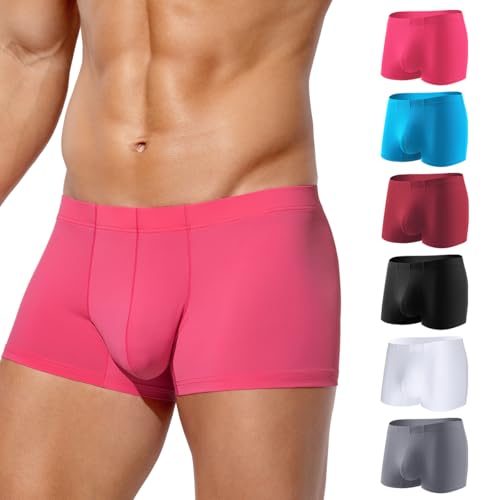 Arjen Kroos Men's Boxer Briefs, Sexy Silky Breathable Ice Silk Mens Trunks Underwear, Underwear for Men 6 Pack