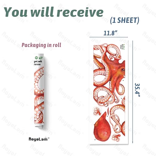 Vinilo Decorativo Pulpo Rojo Adhesivo Para Pared miniatura 4