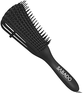 Detangling Brush for Afro America/African Hair, Textured 3a to 4c Kinky Wavy/Coily/Wet/Dry/Oil/Thick/Long/Curly Hair Detangler (Black)