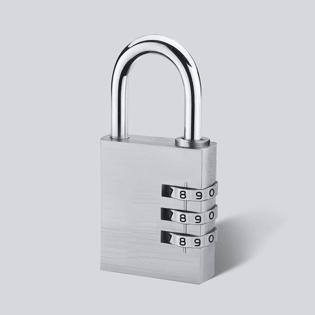 Password Padlock Digital Combination Password Lock Travel Luggage Code Padlock Suitcase Locks (Color : Blue) (White)