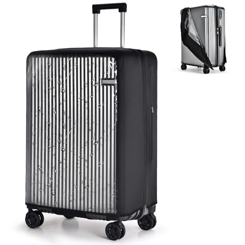 Oscaurt Luggage Cover Clear Travel Suitcase Protector - No Disassembly, Transparent PVC Luggage Protector with Zipper for 28 inch Suitcases