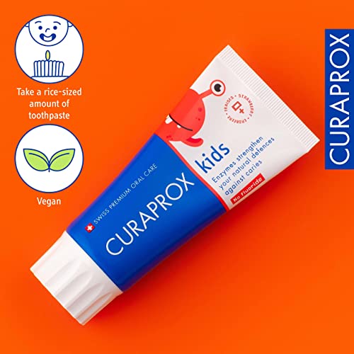 Kinderzahnpasta ohne Fluorid Curaprox Kids Erdbeere 60 ml