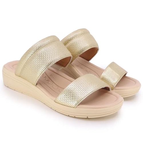 Tamanco Feminino Anabela Couro Prata Velha Usaflex AK0504