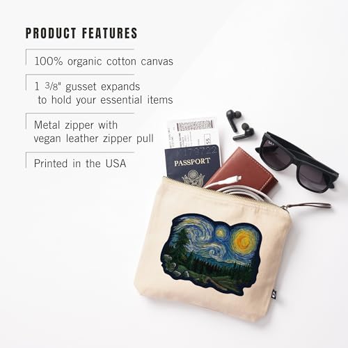 Lantern Press Pacific Northwest, Van Gogh Starry Night, 100% Cotton Zipper Pouch, Travel Accessory, Go Bag3