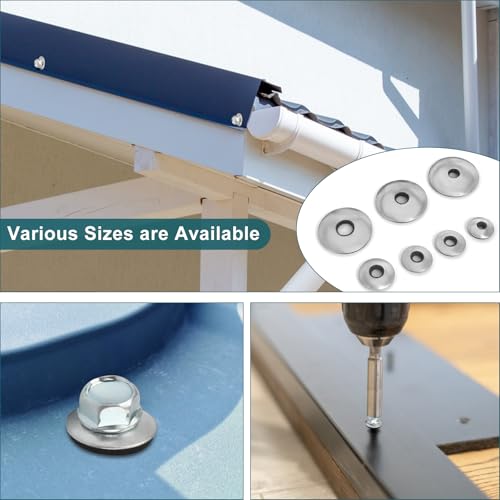 135 Stk EPDM Dichtscheiben, M4.2/M4.8/M5.5/M6.3/M8 Unterlegscheiben, 304 Edelstahl Dichtscheiben, Unterlegscheiben mit Dichtung, Neopren-Dichtung für Spenglerschrauben, Bohrschrauben（7 Größen）