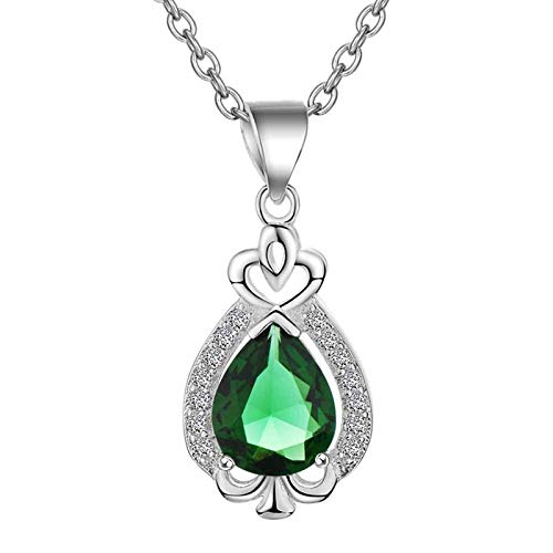Bijoux simples en argent 925 et collier émeraude goutte d'eau haut de gamme pour femme