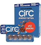 CirC Energy Bites - 12 Pack Chocolate Brownie Gluten Free Protein Balls - 10g Protein, Whole Grai...