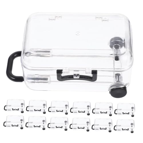 OUNONA 24個透明ミニスーツケース型キャンディーボックス 多用途プラスチ