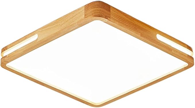 JXYDJH Inbouwarmatuur Plafondverlichting, Massief Houten Plafondlamp In Scandinavische Stijl, LED Surface Mount Vierkante LED-plafondverlichting, Dimbare Slaapkamer, Eetkamer, Woonkamer Flat Lamp,