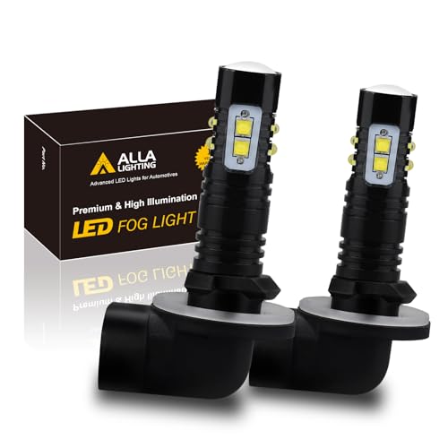 Alla Lighting 2000 Lumens PGJ13 889 881 LED Fog Lights Bulbs, 6000K Xenon White 886 896 898 Lamp Replacement for Cars, Trucks