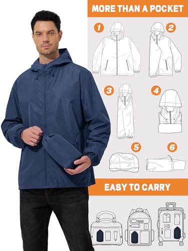 Image of UIQUR Mens Raincoat Waterproof Rain Jacket