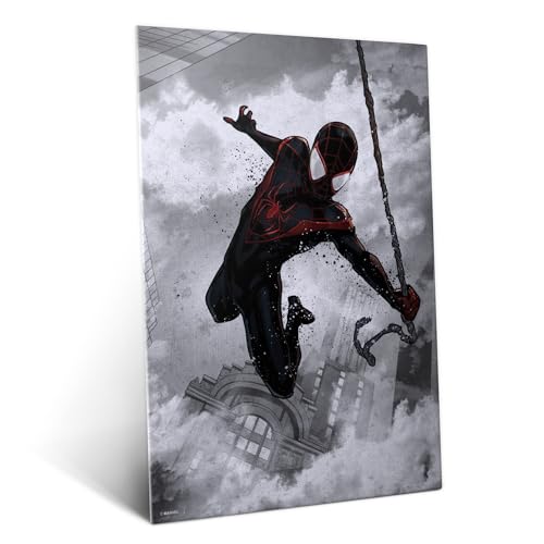 Displate Officiel Marvel Poster Métallique Fixation Magnétique Licence Officielle Image Affiche de Haute Qualité Marvel Dark Edition - Spider-Man (Miles...