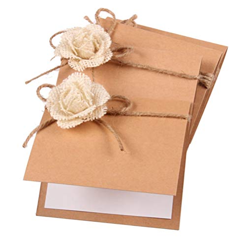 Cartão de nome retrô Amosfun Rústico para assento de casamento, cartão vintage, cartão de mesa, cart