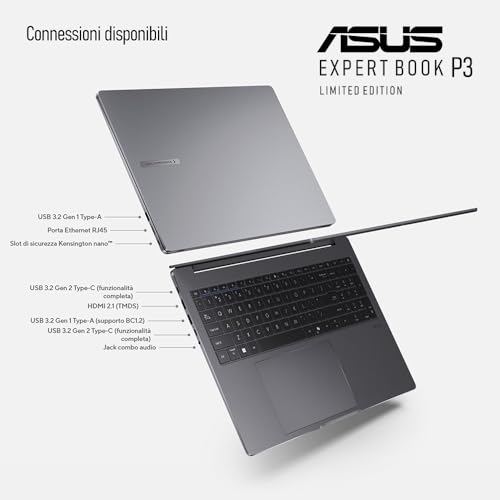Notebook P3, Intel I7 13620H, Ram DDR5 16Gb, SSD Pci Nvme da 512Gb, Display IPS 16" WUXGA, Wi-FI 6, Display port, lan rj45, Bt, Tastiera retroilluminata, fingerprint, Win11Pro, Ready to use - Notebook - Immagine 3