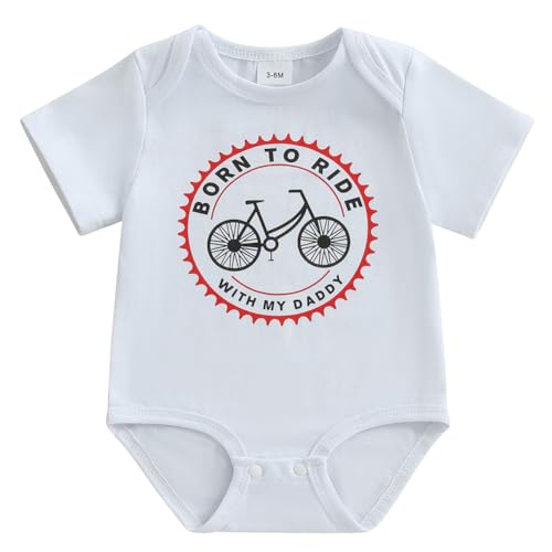 Newborn Unisex Baby Bike Bodysuit Born to Ride Beige (3-6M)