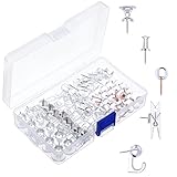 120 Pieces Clear Push Pins Thumb Tacks Paper Push Pins Board Pins Pushpin Decorative for Cork Board...