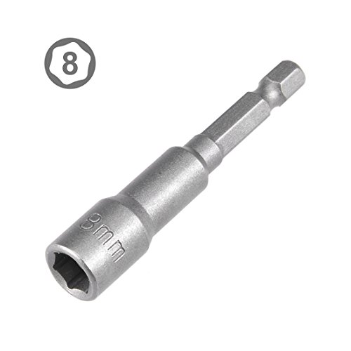 Uxcell 5 Pcs 1/4" Quick-Change Hex Shank 8Mm Magnetic Nut Setter Driver Drill Bit, 65Mm Length, Metric #TOP1