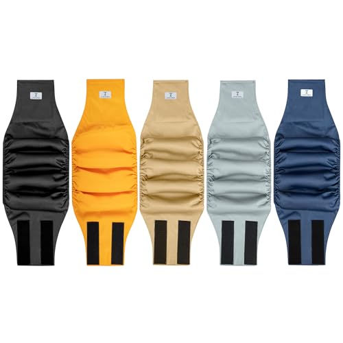 Image of 5 Pack Dog Diapers Male,Reusable Leakproof Pet Soft Dog Belly Band Wraps,Male Dog Diaper High Absorbency,Wider Washable Belly Band for Doggy Incontinence and Puppy Training