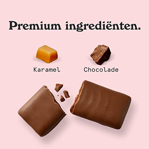 NICKS Crunchy Caramel reep met krokante karamel & amandelen gewikkeld in melkchocolade zonder toegevoegde suiker, glutenvrij | 21x28g - Image 4