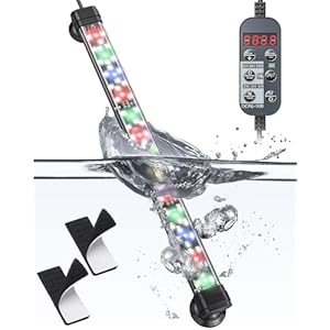 Pawfly 6.5 W Aquarium LED Light 12 Inch 24/7 Fish Tank Light with Full Spectrum IPX8 Waterproof Light Multi-Colored LEDs with D/N Mode Single Color Effects Timer and Adjustable Brightness