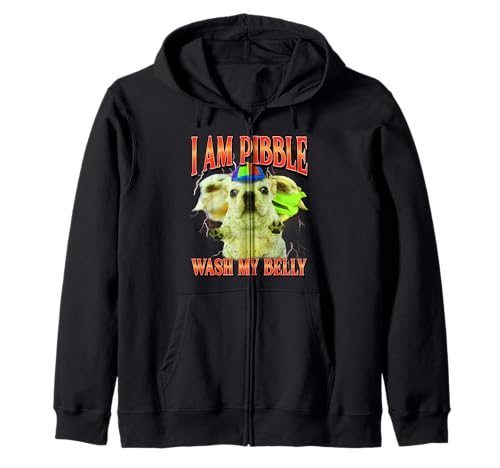Divertido Meme de Perro con la Frase «I Am Pibble Dog Puppy Wash Clean My Belly» Sudadera con Capucha
