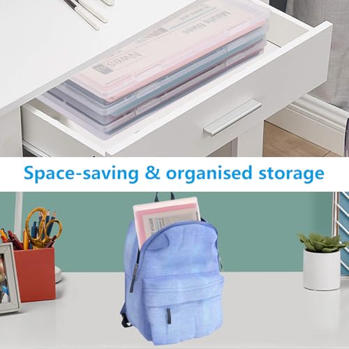 FWEEK 8er-Pack Tragbare Archivbox A4, Dokumentenbox A4 Kunststoff Transparent, Stapelbare Tragbare Multifunktionale Box A4 Kunststoff für Dokumente, Briefe, Sammelalben, 30.5x22.3x2.2CM