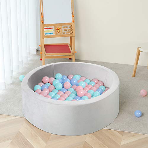 image for TrendBox Coral Fleece Soft Foam Ball Pits, Ball Pit for Toddlers Baby 