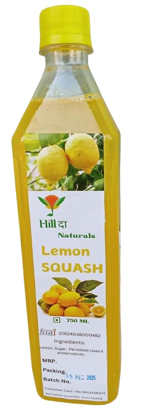 Hill दा Naturals Pure Hill Lemon Squash, Natural Fruit Beverage, 750 ml-image-17