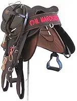 Sela De Cabeça Marrom Australiana Arreada Completa Com Bordado Mangalarga + Acessórios