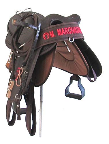 Sela De Cabeça Marrom Australiana Arreada Completa Com Bordado Mangalarga + Acessórios