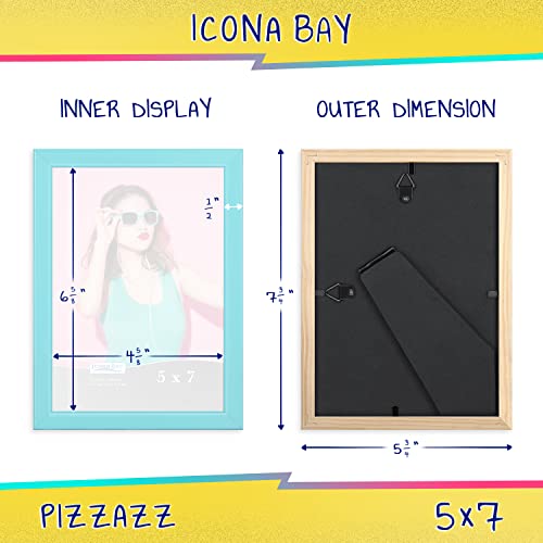 ICONA BAY 5x7 Bilderrahmen, pastellblauer massiver Holzrahmen im skandinavischen Stil für Fotos, Pizzazz-Kollektion – Ansicht 6